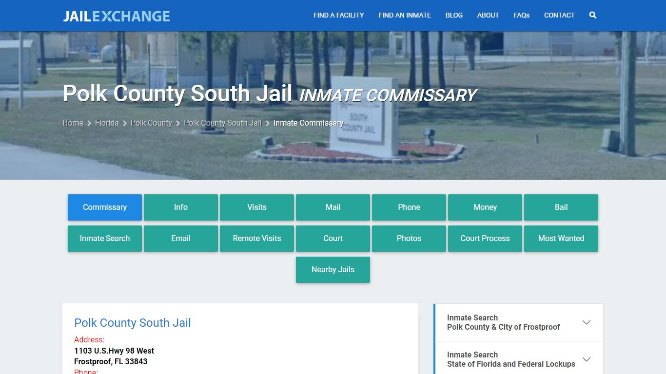 Polk County South Jail Inmate Commissary - Jail Exchange