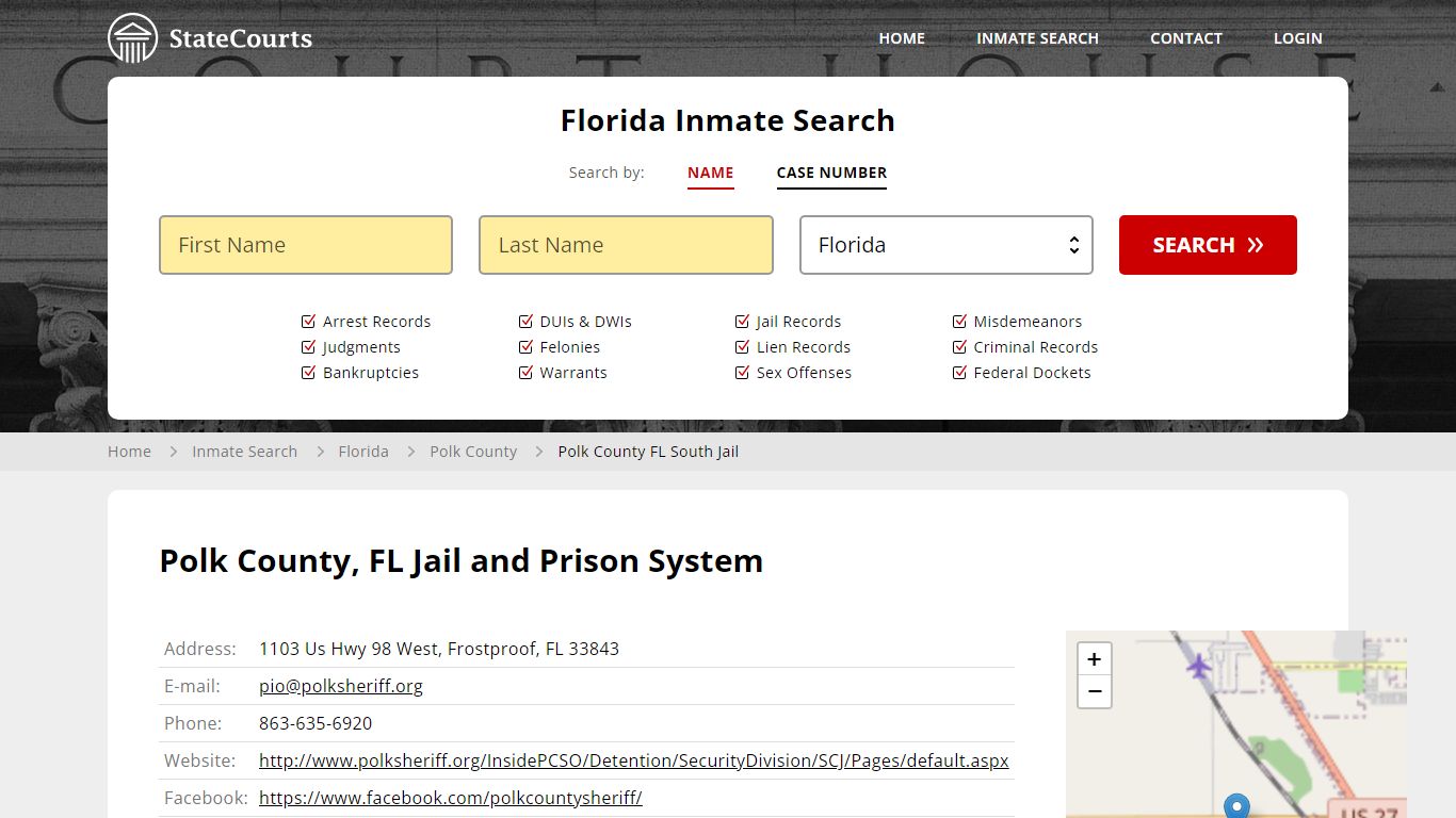 Polk County FL South Jail Inmate Records Search, Florida - StateCourts